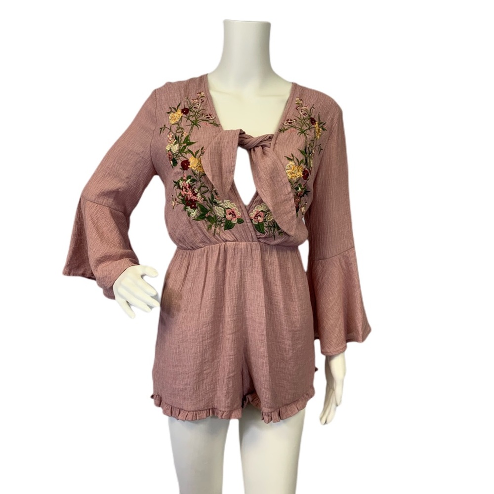Altard State Romper flared sleeves Pink Medium